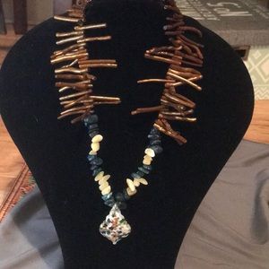 Handmade statement. Eclectic style bohemian necklace